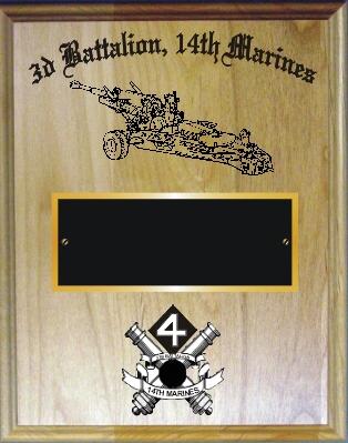 3rd Battalion 14th Marine laser plaque