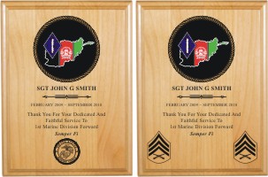 9X12 Color Sample of Single and Double Engraving